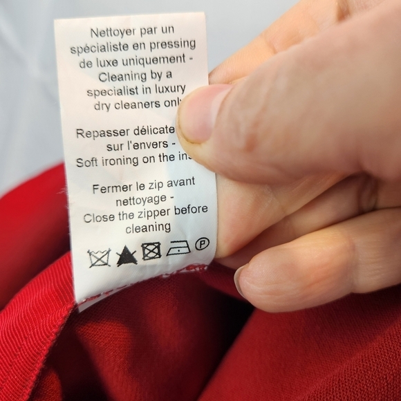 Lanvin Red Wool Raw Seam Asymmetric Dress size 12(44fr) in EUC - Picture 12 of 16